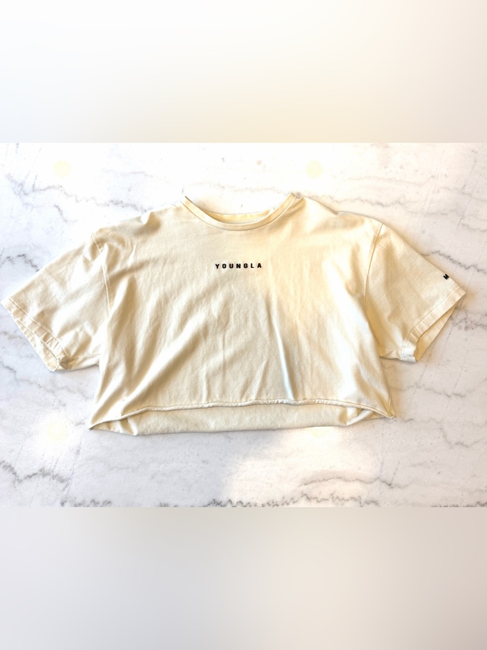 YoungLA Cream Cropped Crewneck Sweatshirt